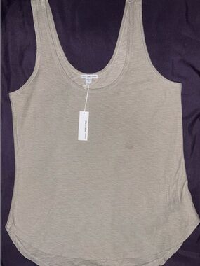 James Perse Scoop Neck Tank Top in Light Taupe